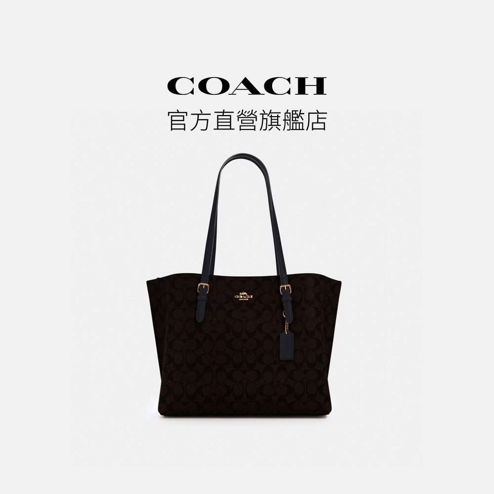 【COACH】MOLLIE經典Logo托特手袋-IM/棕色/黑色(1665)｜官方直營