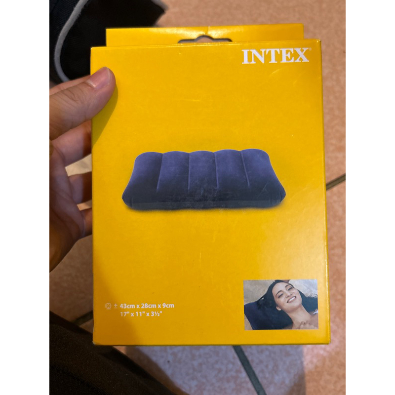 INTEX充氣枕頭 戶外 攜帶 絨毛 枕頭 露營枕頭 填充枕頭 充氣枕頭 飛機枕頭