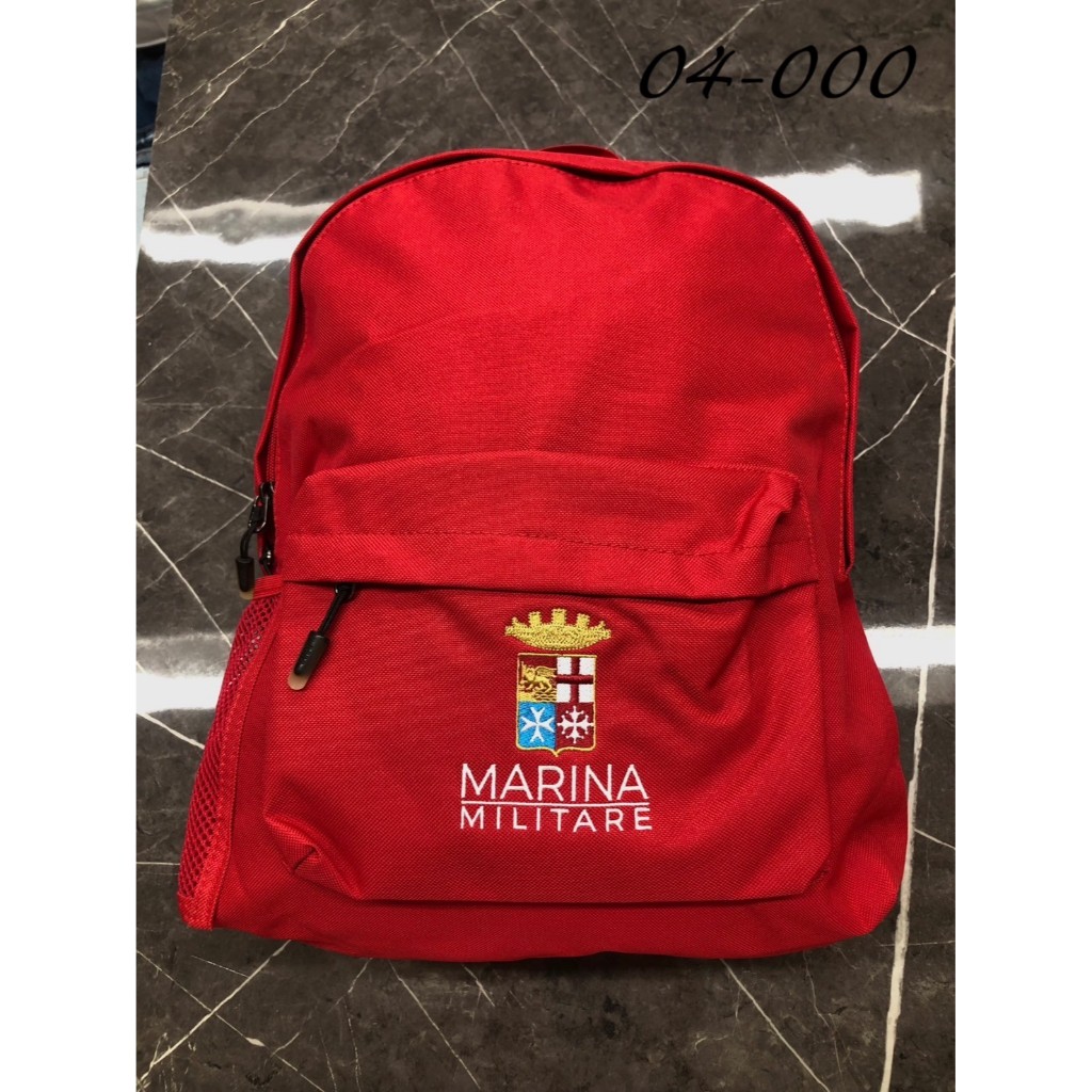 高雄凡賽斯歐洲精品 義大利海軍 MARINA MILITARE 刺繡字體經典LOGO 紅色 帆布 後背包 背包 包包