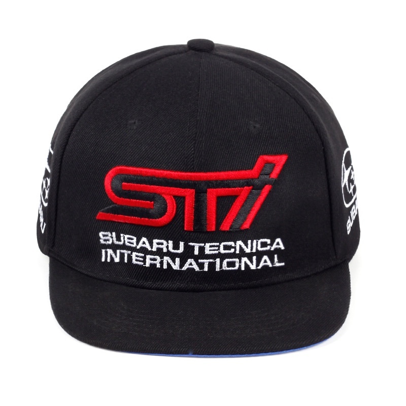 SUBARU 速霸陸 STI F1賽車帽 汽車廠牌LOGO帽子 平沿 鴨舌帽 戶外運動 休閒 遮陽帽 帽子