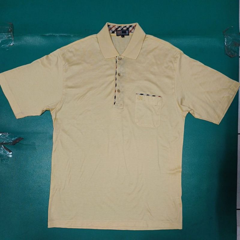 英國 DAKS 台灣製 高級立體繡 純棉 輕 薄 透氣 優雅 貴氣 短袖 Polo衫 L號（XL號可穿）