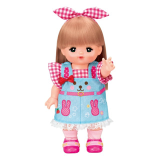 💖現貨 小美樂娃娃配件 兔子格紋吊帶裙 家家酒玩具 正版 小美樂衣服 長髮小美樂 吊帶裙 牛仔裙 郊遊 野餐 露營