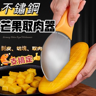 免運 開發票 臺灣現貨 多功能水果取肉勺【默朵購物】水果切片器 水果挖勺 芒果切丁器 水果分割器 水果去皮器 芒果取肉器