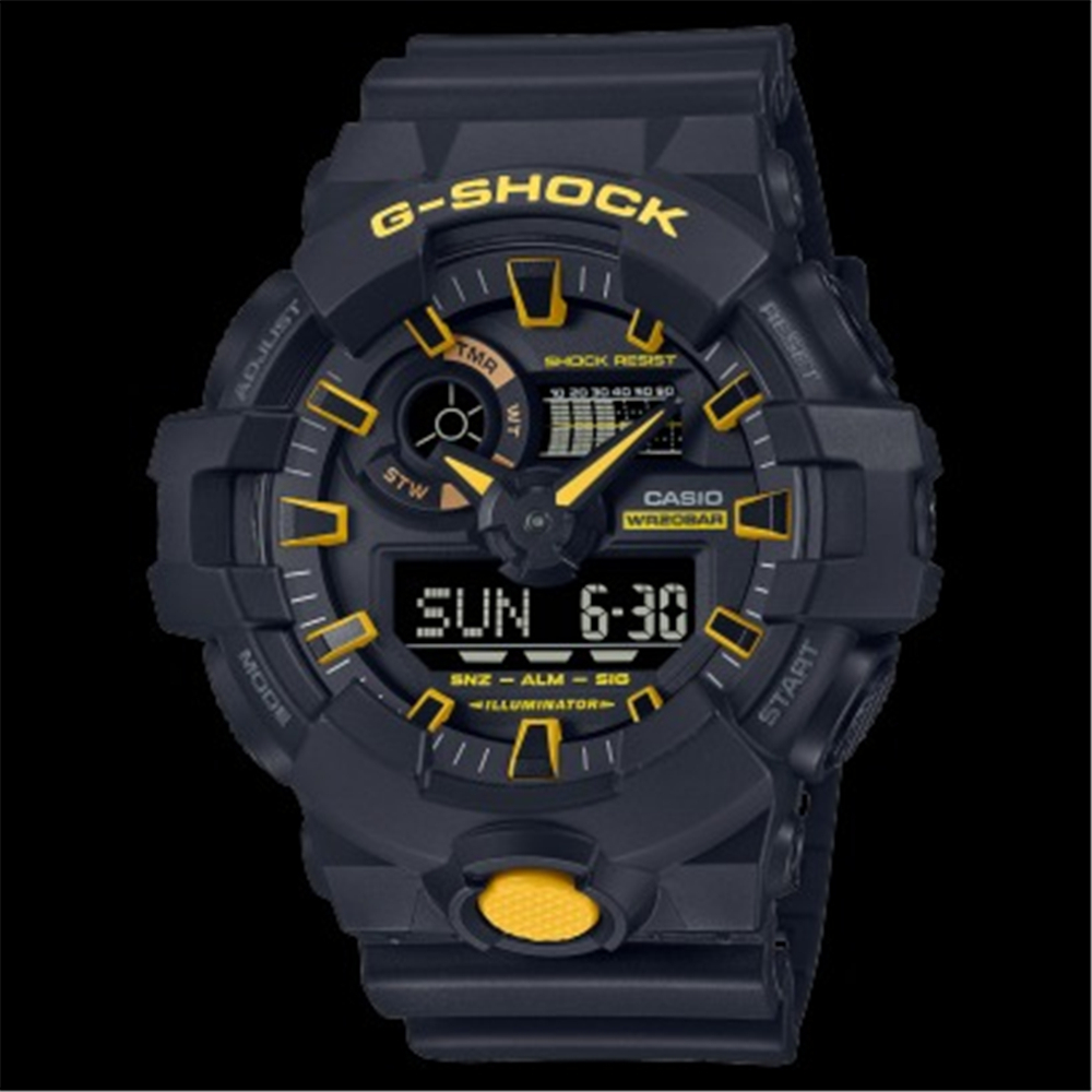 CASIO 卡西歐 G-SHOCK 潮流警示 搶眼黑黃 大錶徑 雙顯系列(GA-700CY-1A)[秀時堂]
