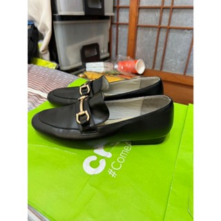 「 二手鞋 」 ORiental TRaffic 女版皮革休閒鞋 38號（黑）鐵3