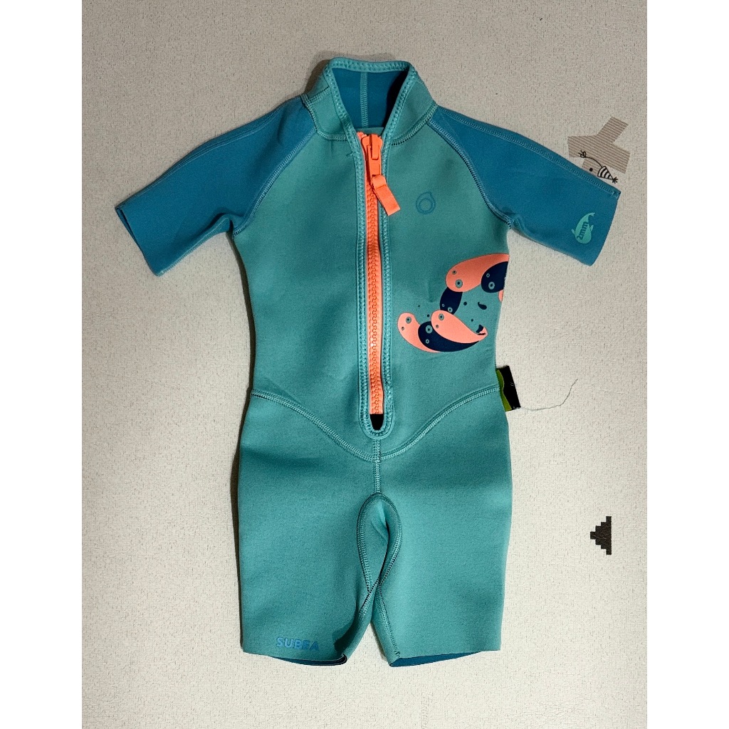 [二手]迪卡儂 SUBEA 兒童保暖耐磨短袖連身潛水衣(2歲)