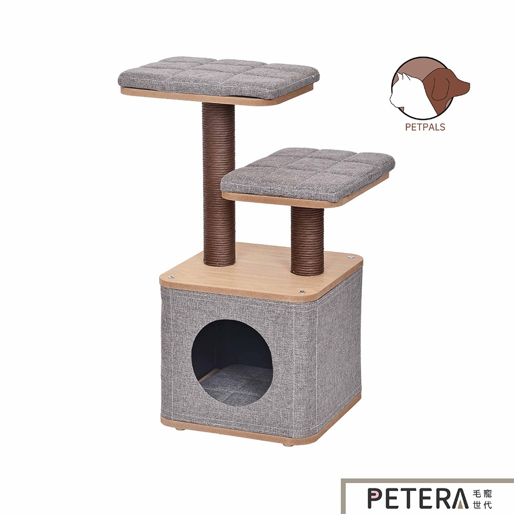 【Petpals】天然原木單寧貓窩櫃  貓跳台 貓 跳台 爬架 貓玩具 貓窩