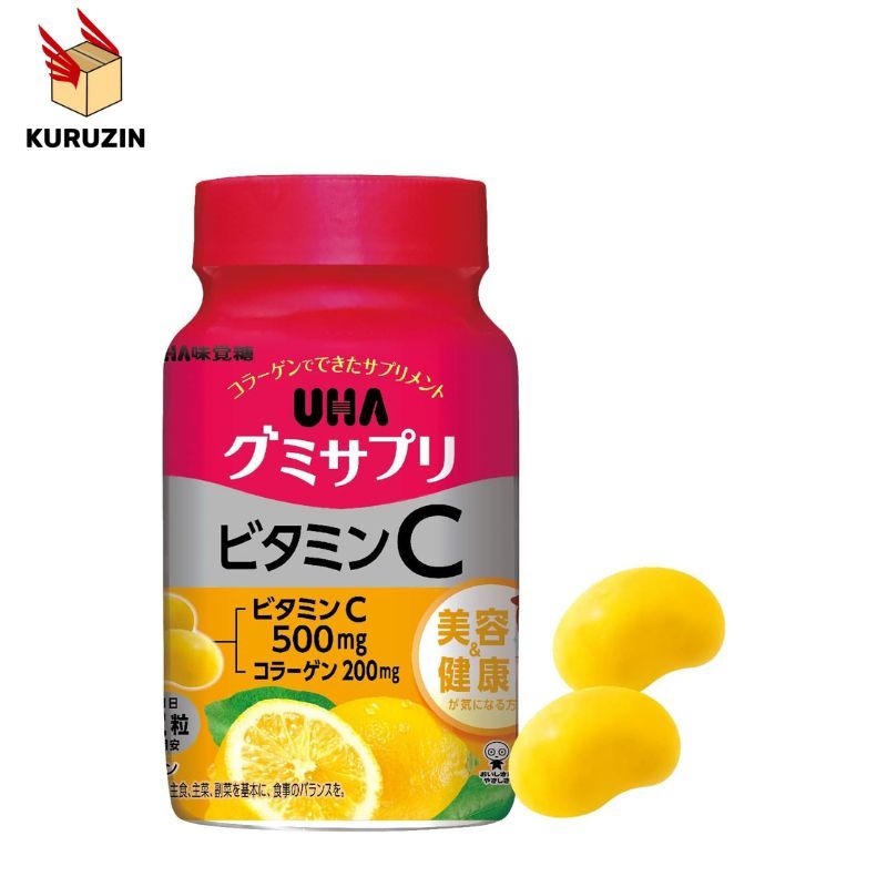 UHA味覺糖 維生素C 軟糖補充品 30天供應 檸檬風味【日本直送100%正品】