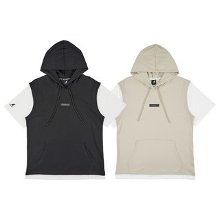 KANGOL 短袖 黑白 卡其 假兩件 連帽 短T 中性 6425105020 6425105032