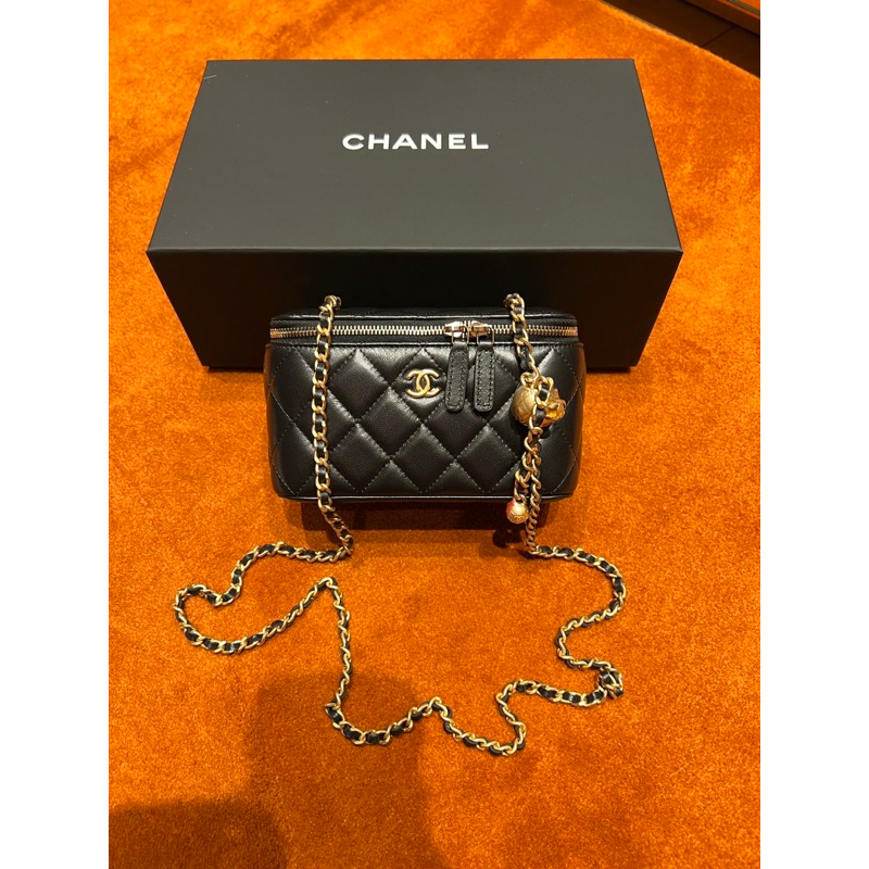 【𝐂𝐚𝐬𝐞𝐬】 Chanel｜香奈兒 23k 金球 黑金 長盒子 斜背包 鏈條包 歐洲精品代購