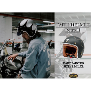 現貨免運 GU CAMP騎士部品 FAITH RETRO 2 復古 老飛鏢 復古帽 安全帽 飛鏢 彩繪系列 消光黑