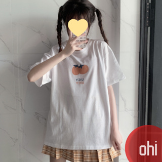 【ohi】寬鬆款短袖T恤 女韓版 ins潮學生上衣 橘子印花上衣 打底上衣 女生衣服 GTM1739