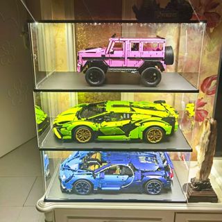 亞剋力防塵罩 亞克力展示盒 積木展示盒 積木防塵盒樂高展示盒 藍寶堅尼布加迪保時捷911法拉利展示櫃【LES積木】