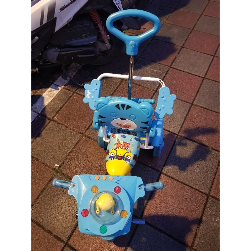 二手 三輪車 玩具車 手搖車 遊戲車 兒童玩腳踏車 藍色 九成新
