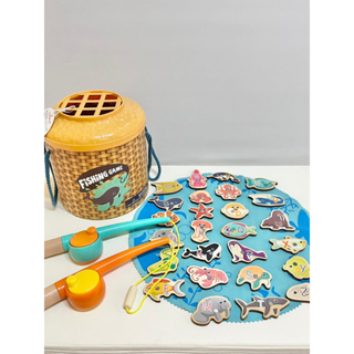 玩具出清-Top Bright 快樂海洋釣魚組(木質木頭玩具/手眼協調/釣魚玩具)