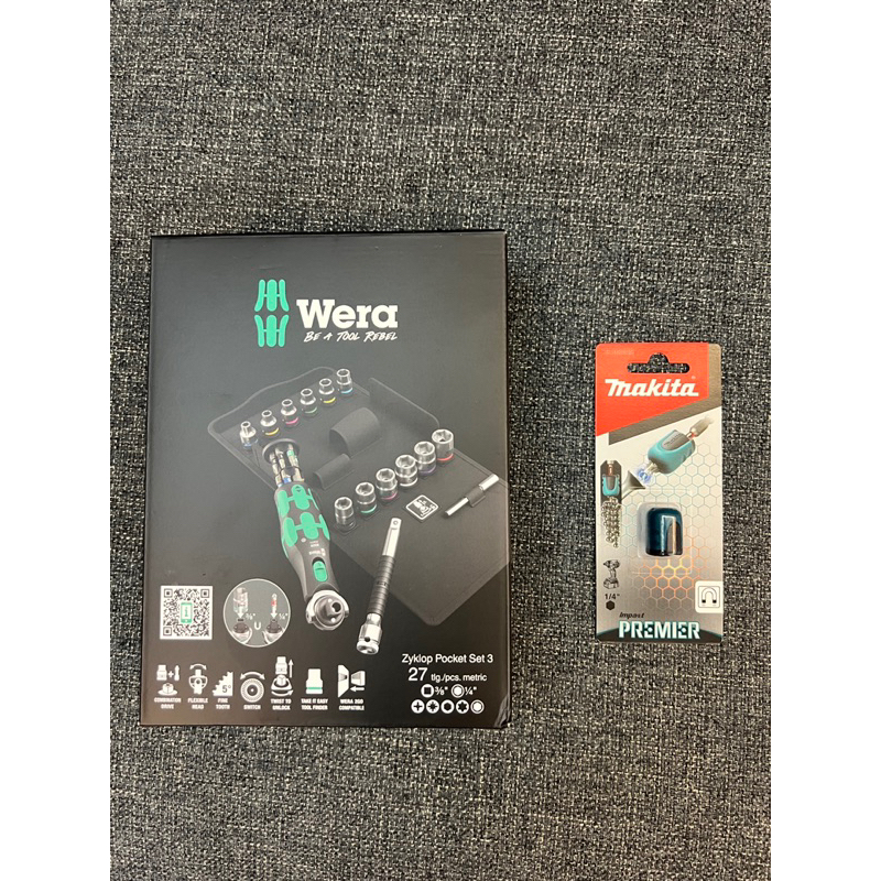 Wera 8009 Zyklop Pocket Set 3棘輪扳手3/8套筒+帆布包27件組