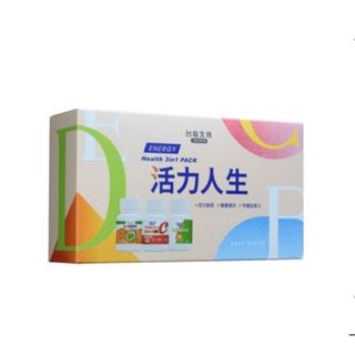 臺鹽生技活力人生維他命禮盒-650元/盒-精選綜合B群緩釋錠、維他命C200及維他命D+E