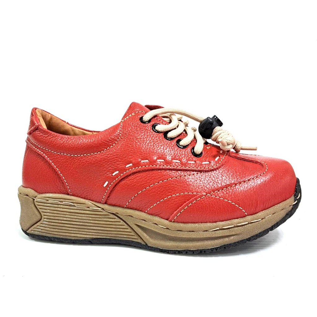 零碼鞋 9號 Zobr路豹牛皮氣墊休閒鞋 725 紅色 鞋跟 高度：3.2公分 特價:1190元 7系列 雙氣墊款式 #