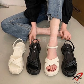 韓版仙女風🥰厚底舒適涼鞋【臺灣現貨快出】粗跟一字涼鞋 網美女神 粗跟涼拖鞋 不規則涼鞋 編織涼鞋 INS 百搭 9308