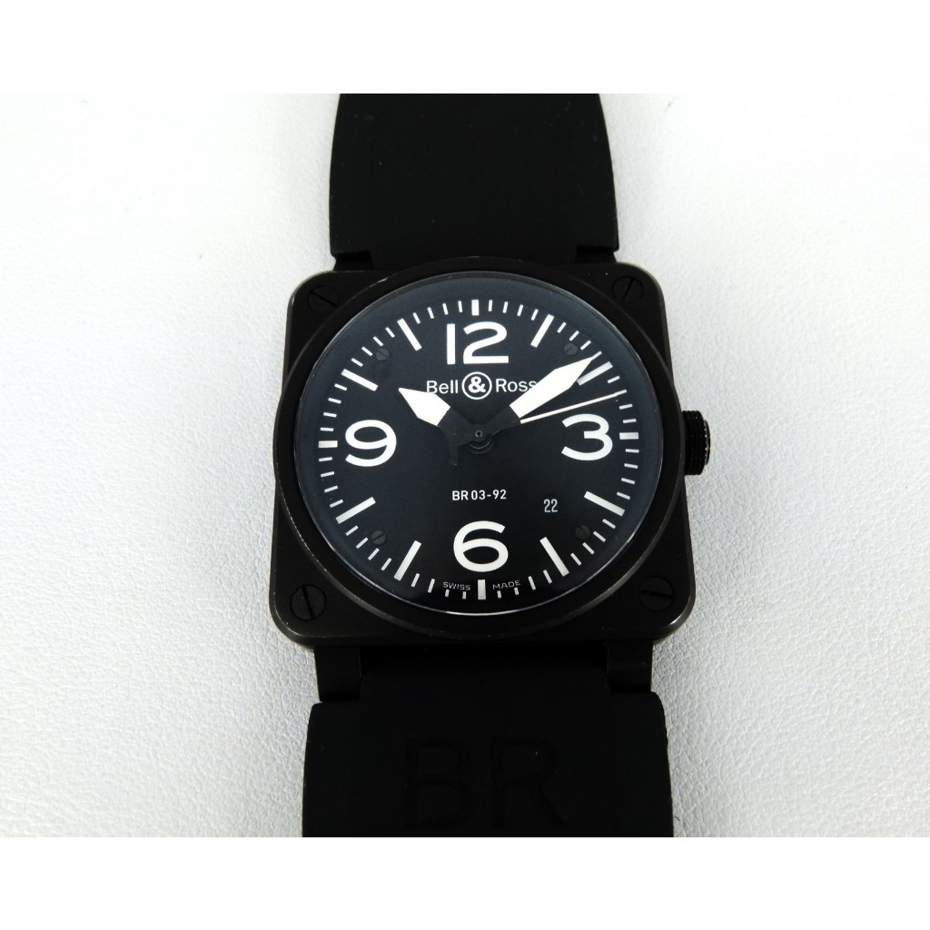【時間迴廊】Bell &amp; Ross柏萊士(42mm)BR03-92全黑自動上鍊機械腕錶