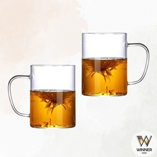 耐熱玻璃馬克杯【Winner】水杯 把手水杯 把手馬克杯 馬克杯 玻璃杯 玻璃水杯 杯 附蓋馬克杯 蓋杯 耐熱玻璃杯