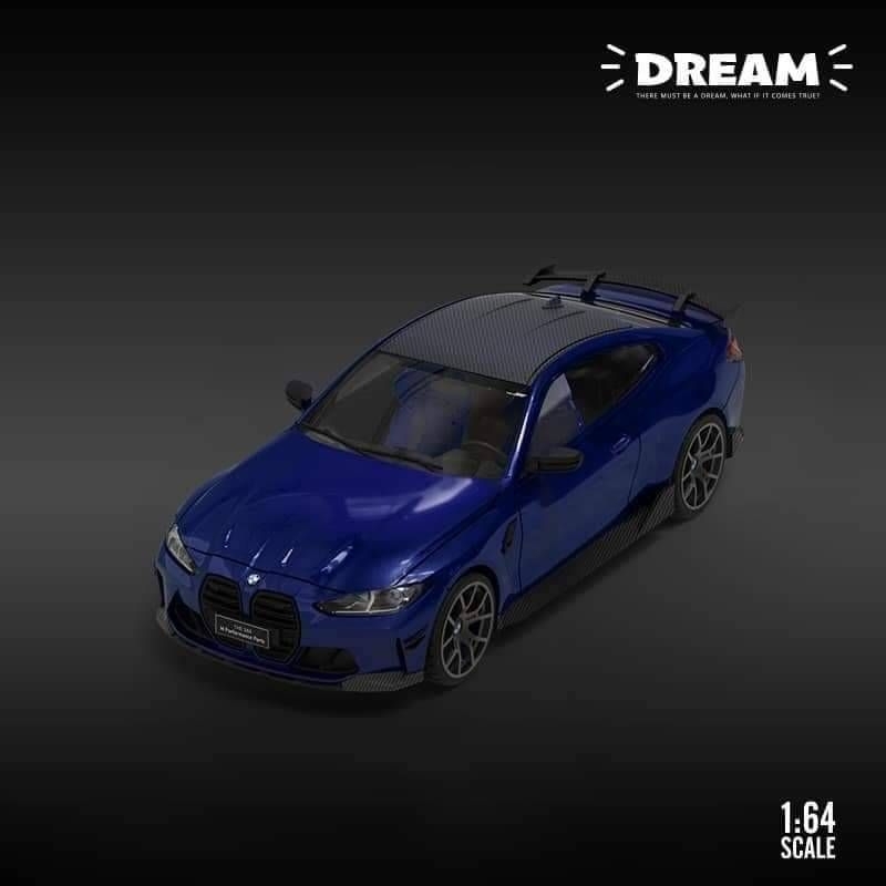 Time Micro 1:64 寶馬 BMW M4 金屬藍 簡裝版無附底座和壓克力展示盒