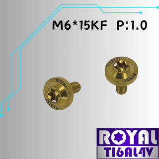 【瘋螺絲】ROYAL 鈦合金螺絲★M6*15KF P:1.0 大飛碟頭螺絲★64鈦/正鈦/鈦合金螺絲★出貨附發票★土豪金