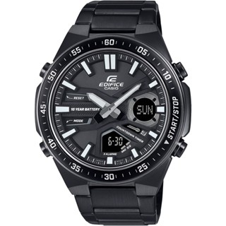 【CASIO】卡西歐 EDIFICE 10年電力計時雙顯 手錶 EFV-C110DC-1A 臺灣卡西歐保固一年