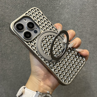 冰感 無邊框 蜂窩散熱 旋轉支架 手機殼 防摔保護殼 適用 iPhone 16 15 14 13 Pro max