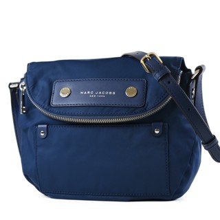MARC JACOBS 高密度尼龍磁吸釦翻蓋馬鞍包-藍色 【美國正品現貨】