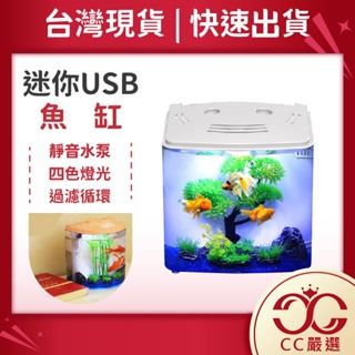 台灣現貨 迷你USB魚缸 背部過濾缸 桌上小魚缸 小魚缸 免換水 鬥魚 孔雀魚 魚缸 CC嚴選