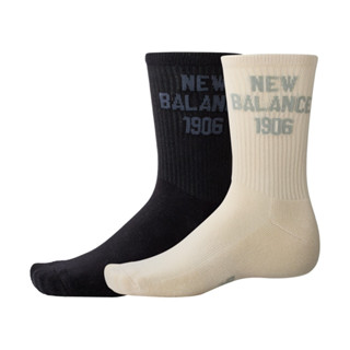 New Balance 襪子 棉質 厚底 毛巾布 中長襪 二入組 中性 舒適 有型 黑/杏 LAS42462AS1