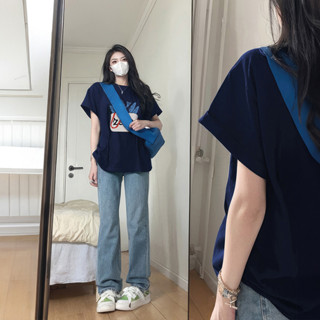 【鹿向南】短袖上衣 寬鬆短袖 正韓 t恤 復古衣服女 OVERSIZE 純棉短袖 情侶裝短袖 學生黨衣服 短袖t