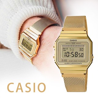 【WANgT】CASIO 卡西歐 A700WMG-9A 復古纖薄 經典時尚 鬧鈴 計時 米蘭帶 金色 電子錶 手錶