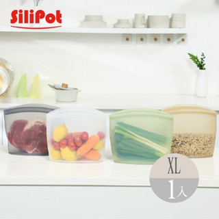 【韓國 SILIPOT】鉑金矽膠料理儲存袋(XL)-1入 (可微波 熱水 儲存食物 熱湯 生鮮食品 水果)
