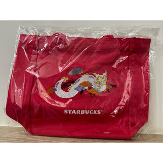 星巴克粉色祥龍提袋全新