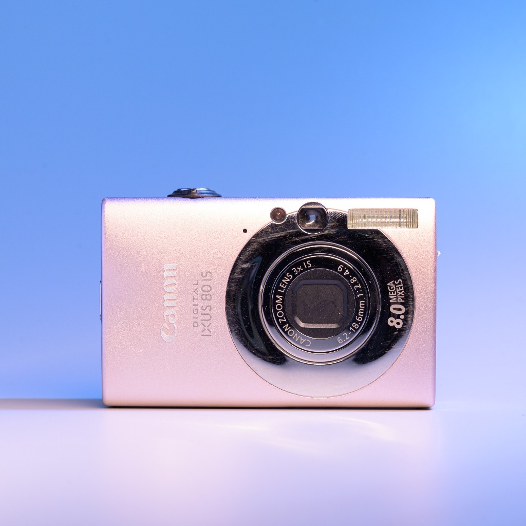 𝗕𝗔𝗖𝗢𝗡 𝗦𝘁𝘂𝗱𝗶𝗼 | Canon IXUS 80 IS CCD 粉 數位相機 原廠盒裝 附電池 充電器 機況良好