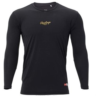 棒球世界全新羅林斯 Rawlings長袖圓領緊身衣黑色特價ASU11S01