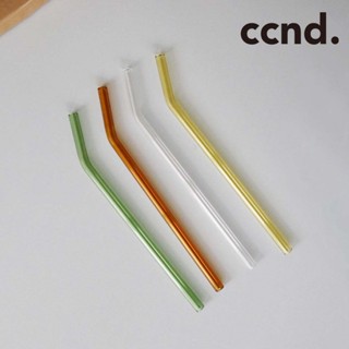 【ccnd.】彩色系列 吸管4入組 附贈吸管刷 綠色 橘色 黃色 透明色 彩色玻璃吸管 玻璃吸管 吸管套組 環保吸管