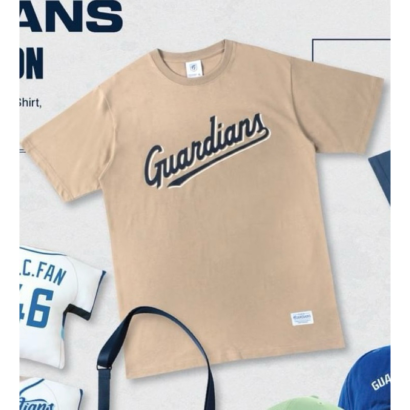 富邦悍將 卡其色logo tee（XL，全新未拆封，6折）