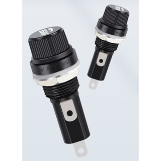 【臺灣現貨】玻璃保險絲座 黑色旋鈕保險絲座 5*20mm、6*30mm 保險絲筒 圓型保險絲座