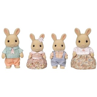 Sylvanian Families<日本森林家族>溫馨家庭人物配件 牛奶兔家庭套組(人物*4 一家四口)家家酒玩具