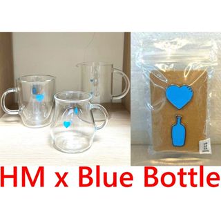 BLACK全新blue bottle coffee x HUMAN MADE藍瓶咖啡HM藍色愛心咖啡壺