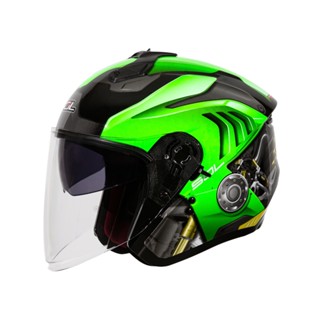 💚跑車彩繪💚 臺南WS騎士用品 SOL SOXP soxp 動力 川崎綠 半罩式安全帽 開放式安全帽 內墨鏡 雙D扣
