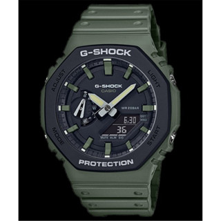 CASIO 卡西歐 G-SHOCK 軍事風格 八角雙顯腕錶 -軍綠(GA-2110SU-3A )[ 秀時堂 ]