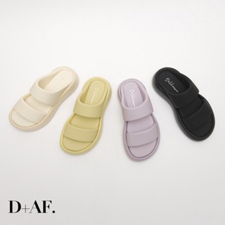 D+AF 拖鞋 厚底拖鞋 厚底 [夏日樂活輕量波浪底啵啵Q軟拖鞋] 女生拖鞋 4色 35-43號 涼鞋 大尺碼