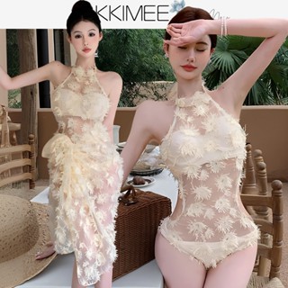 kk imee╭＊韓風【sg105】性感二件式【縷空+沙龍裙】 露背削肩比基尼 bikini+百變沙龍裙