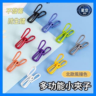 【星空購物】 (一包10入) 北歐風 多工能小夾子 【24H出貨】 曬衣夾 零食夾 文具夾 夾子文具 不鏽鋼夾子 金屬夾