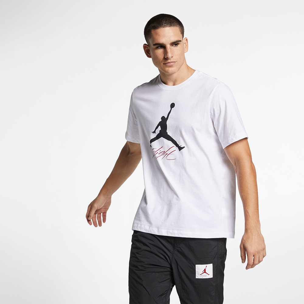 【NIKE】AS JUMPMAN FLIGHT HBR TEE 短袖上衣 喬丹 運動 白 男款-AO0665-100