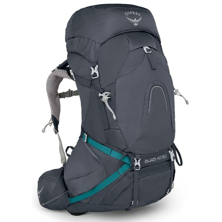 二手 美國 OSPREY 女款 網架 登山包 背包 Aura AG 50L 灰色 9.9成新